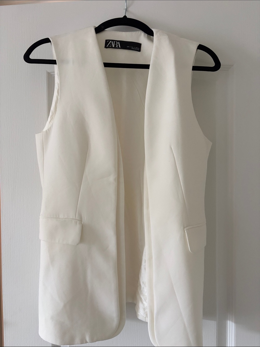 ZARA Cream Sleeveless Longline Vest
